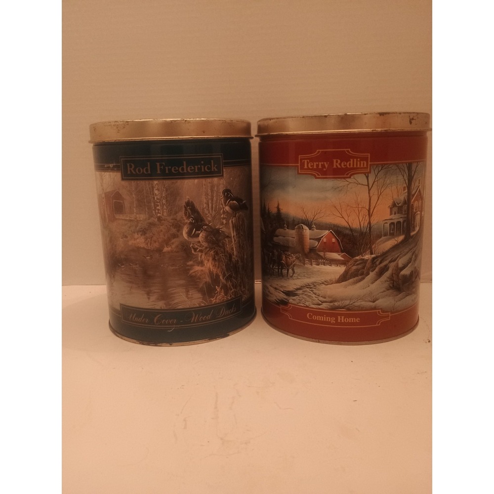Lot Of 2 Vintage Decorative Tims 7.5" Tall Terry Redlin & Rod Frederick